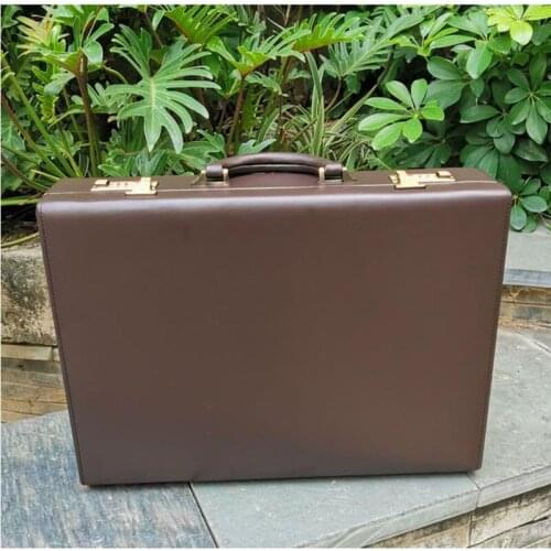 Real Leather Laptop Bag Luxury Man Password Businss Travel Hard Brief Case Notebook Portfolio Document Case