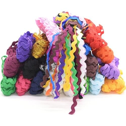 Multicolor S Shaped Wavy Polys Ribbon Ric Rac Zig Zag Lace Trim For Wedding Birthday Party Gift Wrap DIY Handmade Clothing Decor
