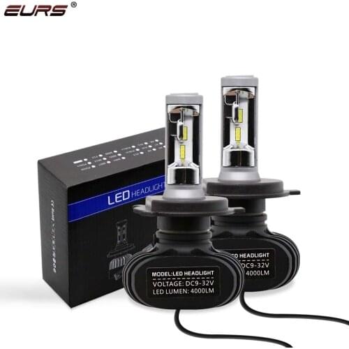 EURS 2PCS H13 H8 H11 Lamp H4 Led H7 H1 H3 Car Headlight Bulbs S1 H27 881 HB3 HB4 Auto lamp Led Automotive 12V 50W 8000LM 6500K