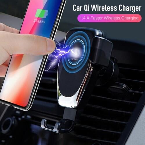 Universal Qi 360 ° rotation car wireless charger Air Outlet Holder Automatic Clamping Anti-slippery Phone Fast Charger Kit