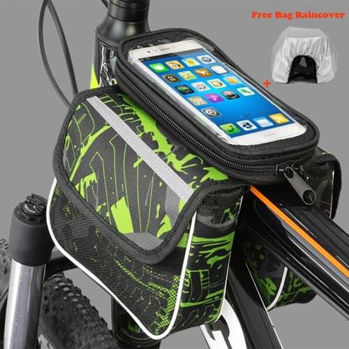 Bicycle Bags Cycling Waterproof Touch Screen Frame Front Tube Storage Mountain Bike Bag for Mobile Phone bag