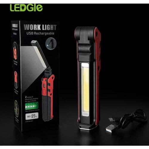 High-quality Led Work Light COB led Flashlight focus Portable Spotlight USB Rechargeable Searchlight for Worklight Outdoor Lamp