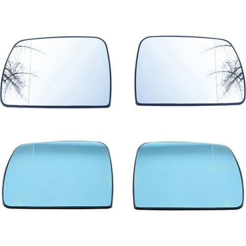 Car Replacement White & Blue Left Right Heated Wing Rear Mirror Glass for BMW X5 E53 1999 2000 2001 2002 2003 2004 2005 2006