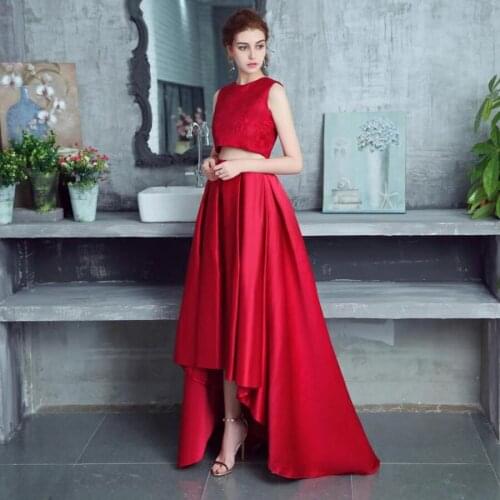 Vintage Rose Red Long High Low Satin Skirts For Women To Prom Satin Skirt With Pockets Zipper Custom Made Female Saias 2018