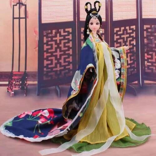 1/6 BJD Doll Traditional Chinese Ancient Beauty Costume For Barbie Clothes Cosplay Dress For Barbie Princess Party Gown Kid Toy