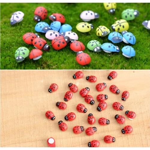 1pcs Hot Cute Wooden Ladybird Ladybug Sponge Self-adhesive Sticker Kids Scrapbooking Baby Toys Garden Decorative Stakes