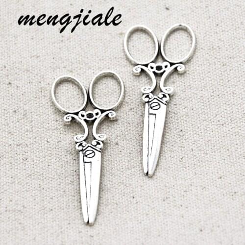 10pcs Vintage Metal Alloy Punk Style Scissors Charms For Jewelry Making DIY Handmade Craft