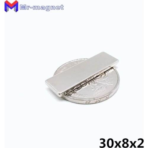 100Pcs 30x8x2 25x8x2 mm Magnetic Materials Neodymium Magnet Mini Small Block Square Magnet New 30*8*2 25*8*2 mm magnets 30x8x2