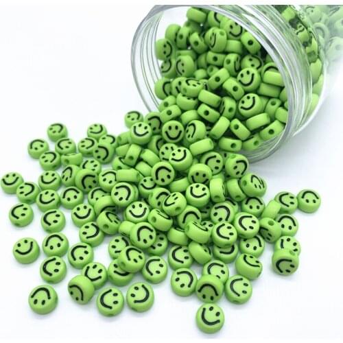 100pcs/Lot 7x4mm Oval Shape Acrylic Spaced Beads Smiley Beads For Jewelry Making DIY Charms Bracelet Necklac#07
