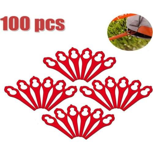 100pcs Plastic Grass Trimmer Blades Mower Replacement Trim Fast Switchblades Lawn Mower Blade(Red)