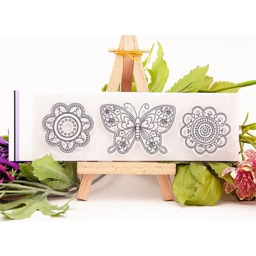 16x5cm butterfly wreath decoration Transparent Clear Stamps Silicone Seals Roller Stamp DIY scrapbooking photo album/Card Making