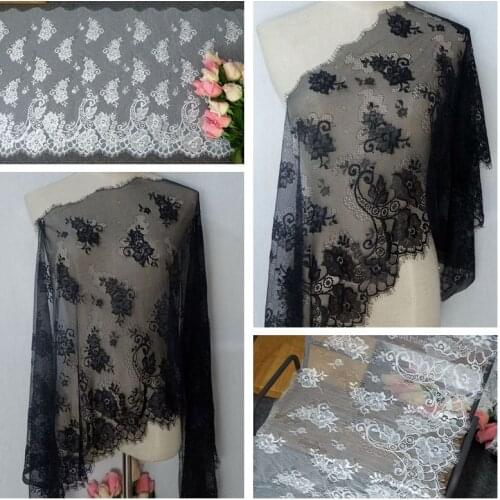 3Meter French high-end designer clothing eyelash lace silk yarn lace DIY wedding veil dress home accessories