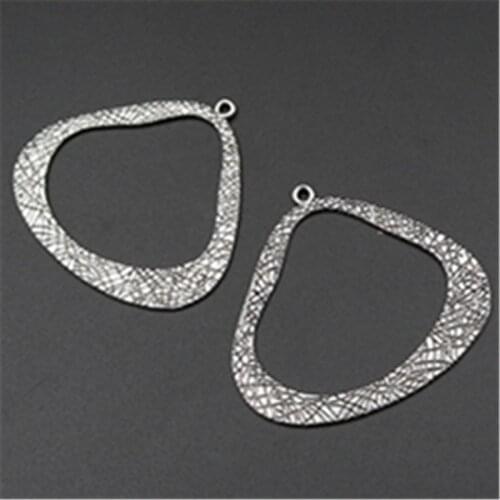 6pcs Antique silver color exaggerated geometric charm earrings necklace alloy pendant DIY fashion ladies jewelry making A573