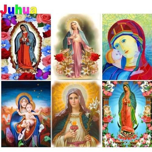 Diamond Mosaic Virgin Mary,Jesus,diamond paintings full square drill stitch cross rhinestone of picture 5d embroidery Religion