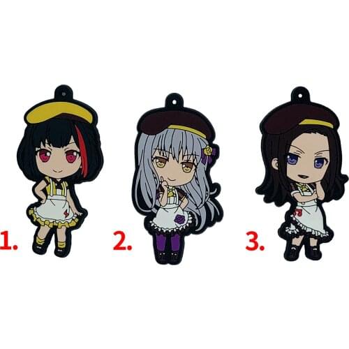 Anime BanG Dream! rubber keychain Key Ring Race Straps cosplay