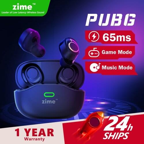 Zime Robin Bluetooth Earphone Wireless 5.0 TWS Low Latency 65s Gaming Headset Stereo Bass Sports Waterproof With Mic Noise Reduc