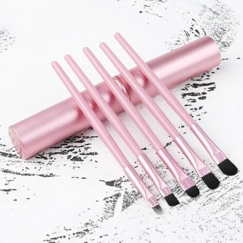 Hot Sale Makeup Brushes 5 Pcs Aluminum Pipes Cosmetic Powder Eye Shadow Foundation Blending Soft Brush Cosmetic Beauty Tool Kit