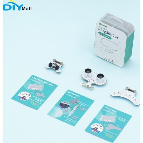 For Micro:bit Ring:bit Car V2 Accessories Kit Sonar:bit Tracking Module and LED Light bar for Kids Education DIY