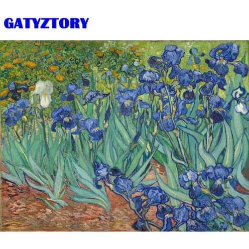 GATYZTORY 60x75cm Framed Oil Painting By Numbers Flower Picture By Number Kits Diy Framed On Canvas Home Bedroom Wall Arts