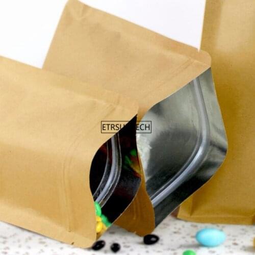 700pcs Kraft Paper Zipper Sealed Packaging Bags with Aluminum Foil Food Tea Snack Coffee Storage Resealable