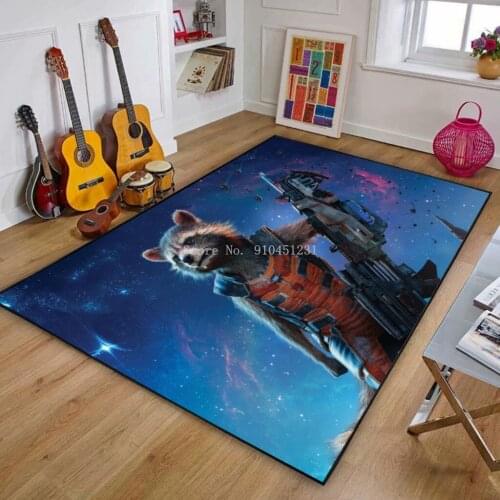 Guardians of the Galaxy Rocket Raccoon Play Mat Anti Slip Mat Anime Groot Carpet Rug for Bathroom Children Boys Kids Floor Pads