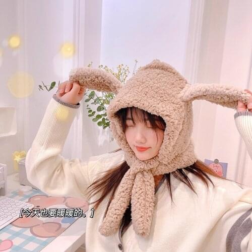 Kawaii Women Winter Thicken Plush Faux Rabbit Fur ScarfNeck Warmer Shrugs Knitted Neckerchief