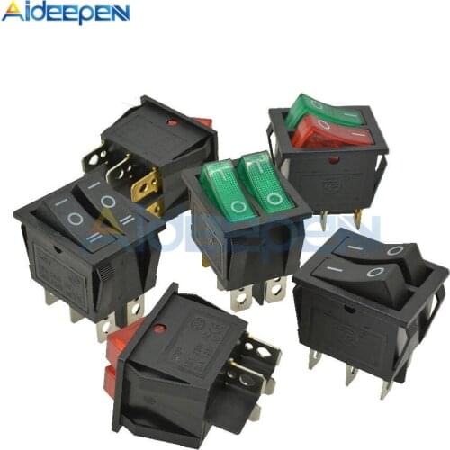 KCD6 Rocker Switch ON-OFF-ON/ON-OFF 4 Pin 6PIN 15A 250V Double Light Switch Boat Power Switch Double Ship Type