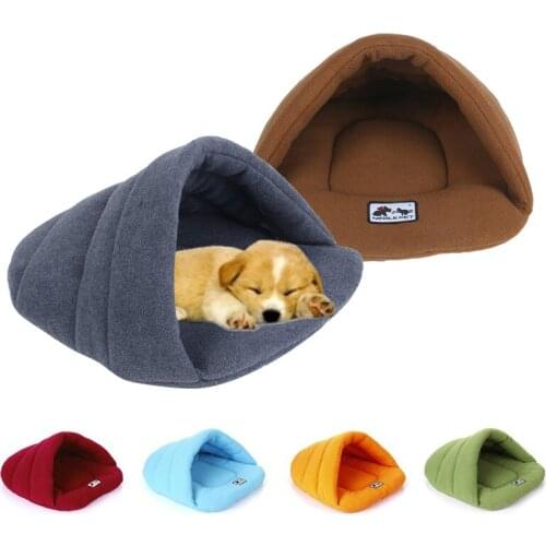 Dropshipping Soft Polar Fleece Dog Beds Winter Warm Pet Heated Mat Small Dog Puppy Kennel House Cats Sleeping Bag Nest Cave Bed