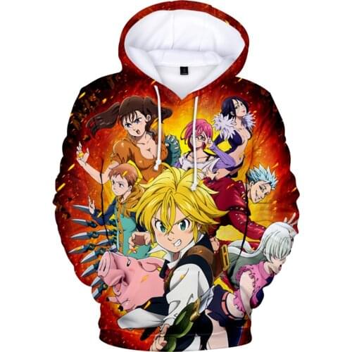 Suitable 3D The Seven Deadly Sins Hoodies Men Women Sweatshirts Fashion Autumn Hoodie 3D The Seven Deadly Sins pullovers