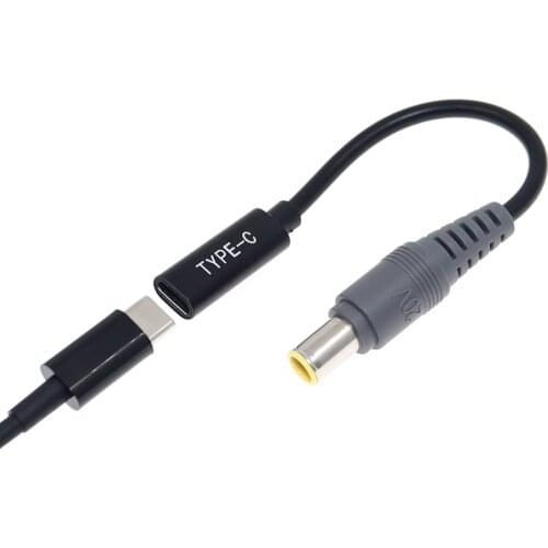 USB Type C Female to 7.9 X 5.5mm Male Plug Connector USB C Power Adapter Converter Laptop Charging Cable Cord for Lenovo Charger