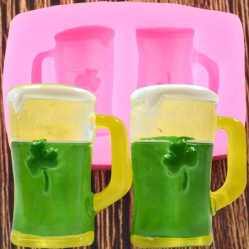 Beer Mug Cup Silicone Mold Cupcake Topper Fondant DIY Party Cake Decorating Tools Chocolate Gumpaste Candy Clay Moulds