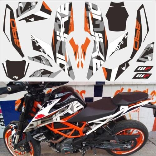 Full set of Graphics Decals Kits Customized Backgrounds Street Bike Stickers For KTM DUKE 390 2017 2018 For KTM 390 DUKE390