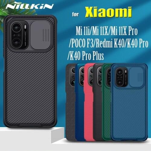 For Xiaomi Mi 11i 11X Pro 5G POCO F3 Redmi K40 Plus Case NILLKIN Slide Camera Protection Frosted Textured Fiber Shockproof Cover