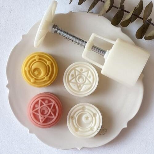 Cookie Cutter Moon Cake Mould Exquisite Pattern Style DIY Cake Decoration Food-Grade Plastic Chinese Star Shape Home Retailsale