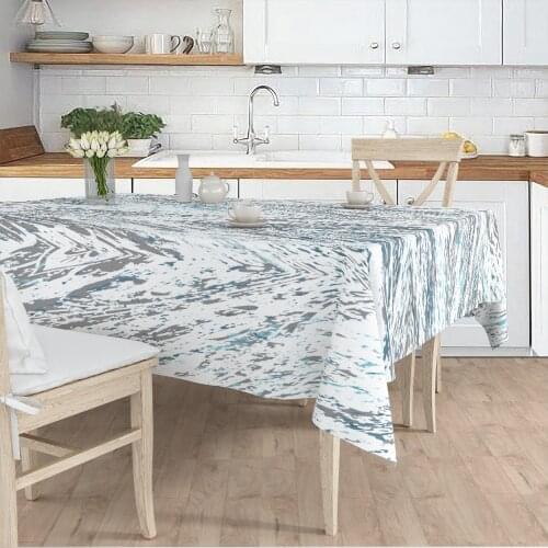 Tablecloth Living Room Kitchen grey shape patterned micro fabric cover runner pattern Free Shipping