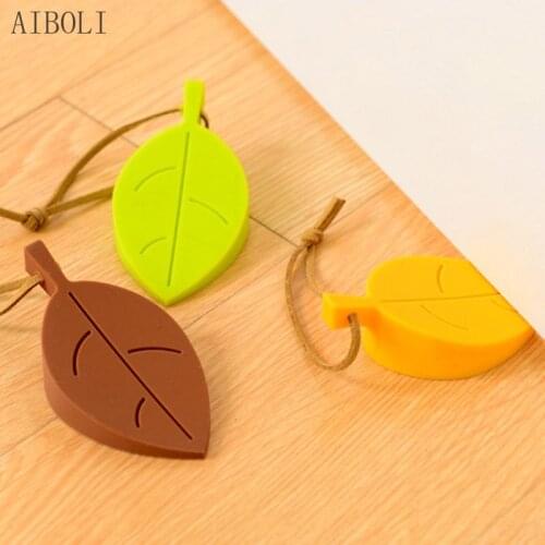 4pc Leaves Silicone Rubber Door Stop Stoppers Door Block Children Anti-Folder Hand Security Door Card Hanging Door Stop