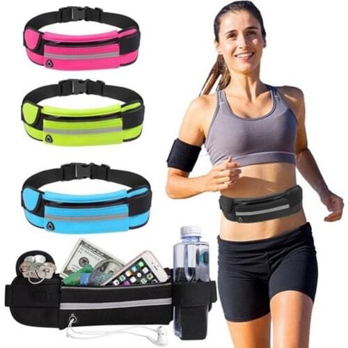 Unisex Women Waist Bag Waterproof Running Sports Belt Bum Waist Bag Phone Holder Fanny Pack Earphone Hole Design
