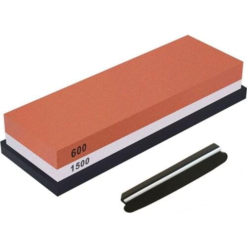 Whetstone, Double-Sided Knife Sharpening Stone Set Grit 600/1500 Knife Sharpener Combination Waterstone Kits with Non-slip Silic