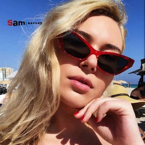 SamjuneFashion Vintage Ladies Sexy Cat Eye Sunglasses Women Luxury Retro Big Frame Sun Glasses Gafas Oculos De Sol Feminino