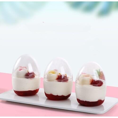 10pcs Net red cake cup ice cream cup round pudding yogurt plastic cup wedding birthday party favors small dessert cups with lids