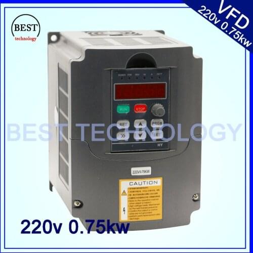 220V 0.75KW VFD CNC Spindle motor speed control 750W Variable Frequency Driver Inverter 1HP or 3HP Input 3HP Output