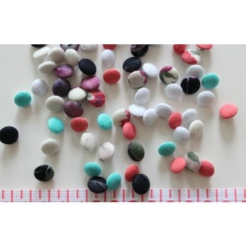 300pcs handmade cotton fabric wrapped shank buttons in assorted colors 10mm