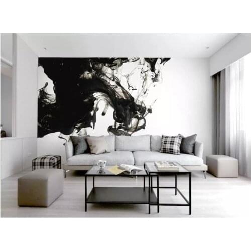 3D Wallpaper Custom Any Size Mural Wallpaper Black And White Dreamy Smoke Effect Ink Painting TV Background 3D Mural Wall Paper
