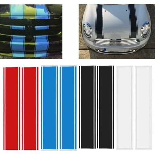 4Pcs Car Decal Vinyl Graphics Stickers Hood Dual Hood Racing Rally Stripes Auto Graphic Decal Vinyl Truck Universal
