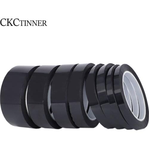 5/8/10/12/15/18/20/25mm x 50M Black High Temperature Resistant Kapton Tape Polyimide For Electric Task/grills/powder coating