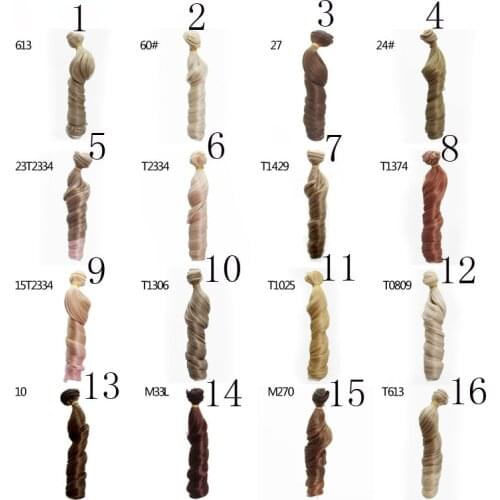 5pcs/lot 15cmx100cm BJD doll wig hair straight curls hair--16colors option