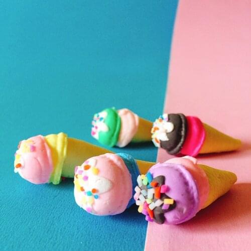 5 pcs ice cream/doll house/miniatures food/dessert/lovely cute/fairy garden gnome/moss terrarium decor/bonsai/diy supplies