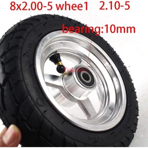 8x2.00-5 Wheel Tubeless Vacuum Tire with Aluminum Alloy Rims for Electric Scooter Kugoo S3 S2 S1 C3 Pocket Bike Wheelchair