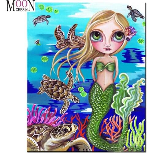 New Diy Diamond Painting Mermaid Embroidery Cross Stitch Mosaic Full Square Round Drill Rhinestones Home Decoration Needlework