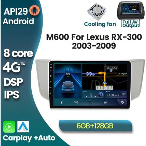 2Din Android 10 4G LTE Car Radio Multimedia Player for Lexus RX300 RX330 RX350 RX400H 2004 2005-2009 Navigation GPS Carplay RDS